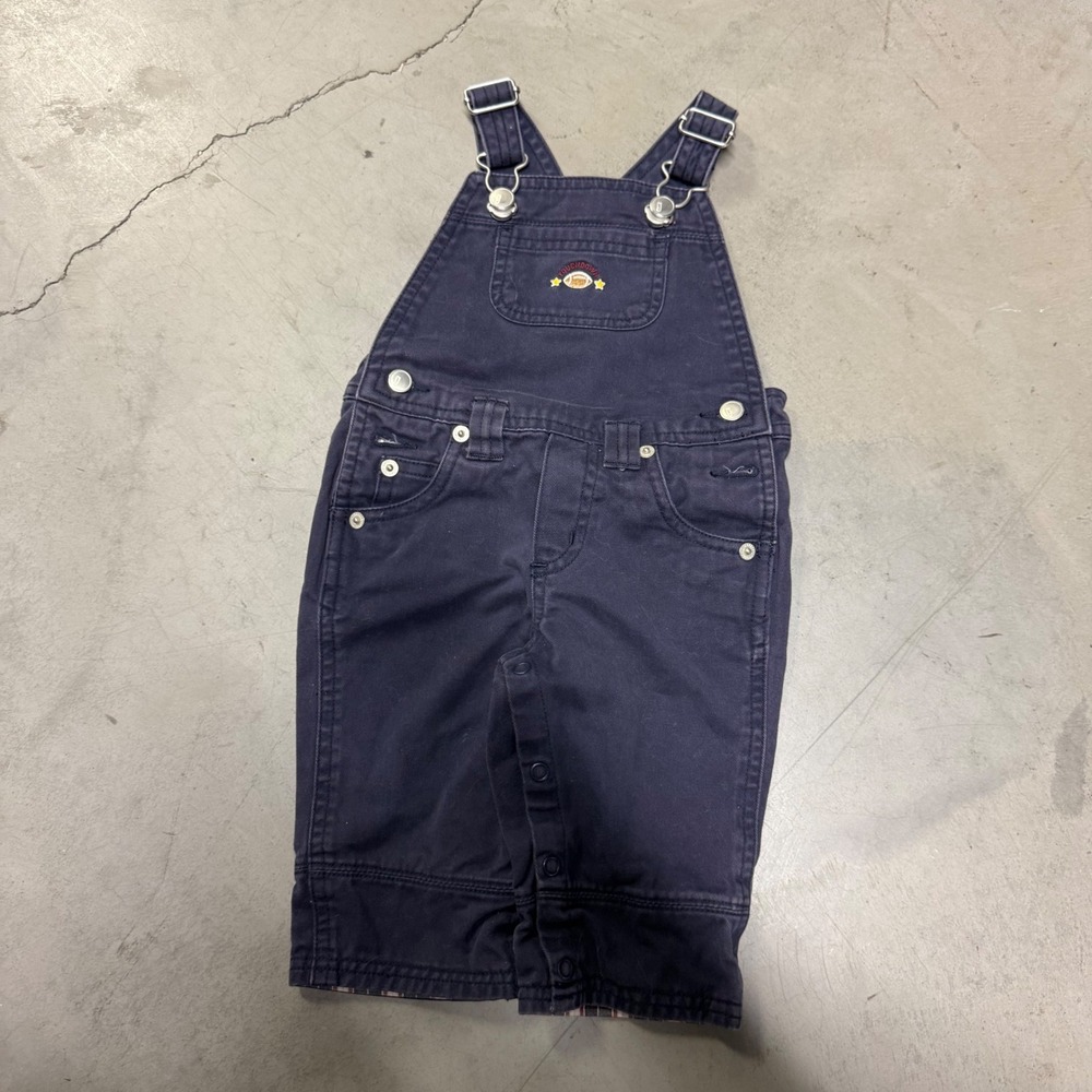Vintage Gymboree Navy Blue Football Overalls 3-6 Months Cotton 2002 997